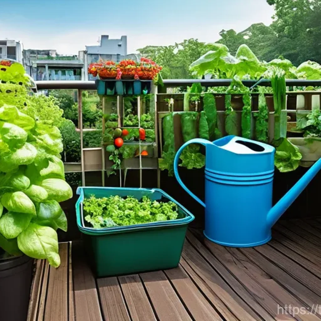 유기농 재배 기술 - **Prompt 1: Urban Balcony Organic Oasis**
    "A vibrant, cheerful scene of a woman, in her late 20s...